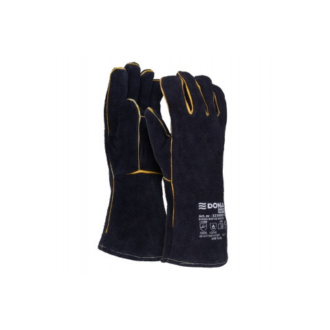 Guanti da lavoro per saldatura MIG in pelle crosta bovina Donau Safety nero conf. 12 pz Tg. 10/XL - 32185631-10